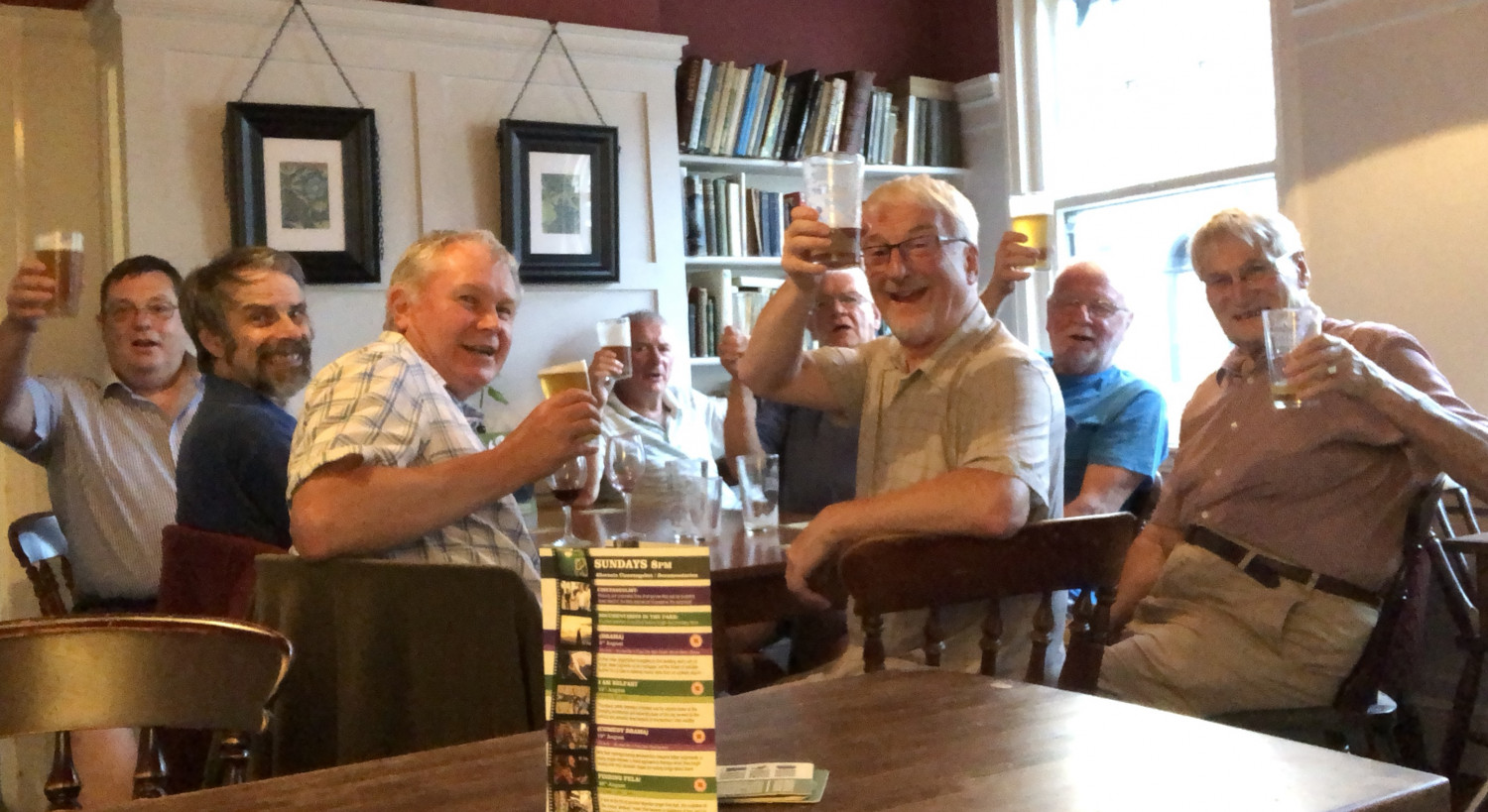 Gentlemen drinking beer in the Park Tavern